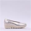 Wonders Fly Classic Slip On Wedge - Champagne Snake